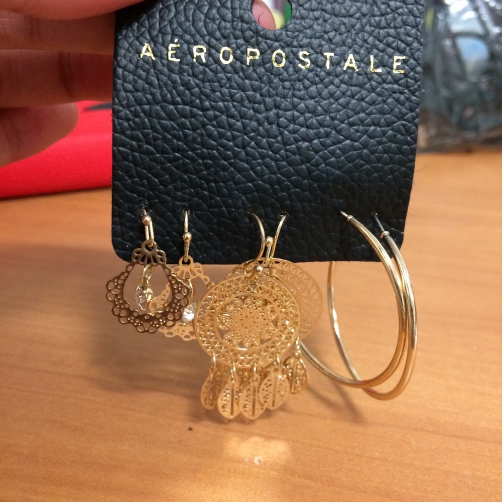 NWT Aeropostale Gold Assorted Earrings